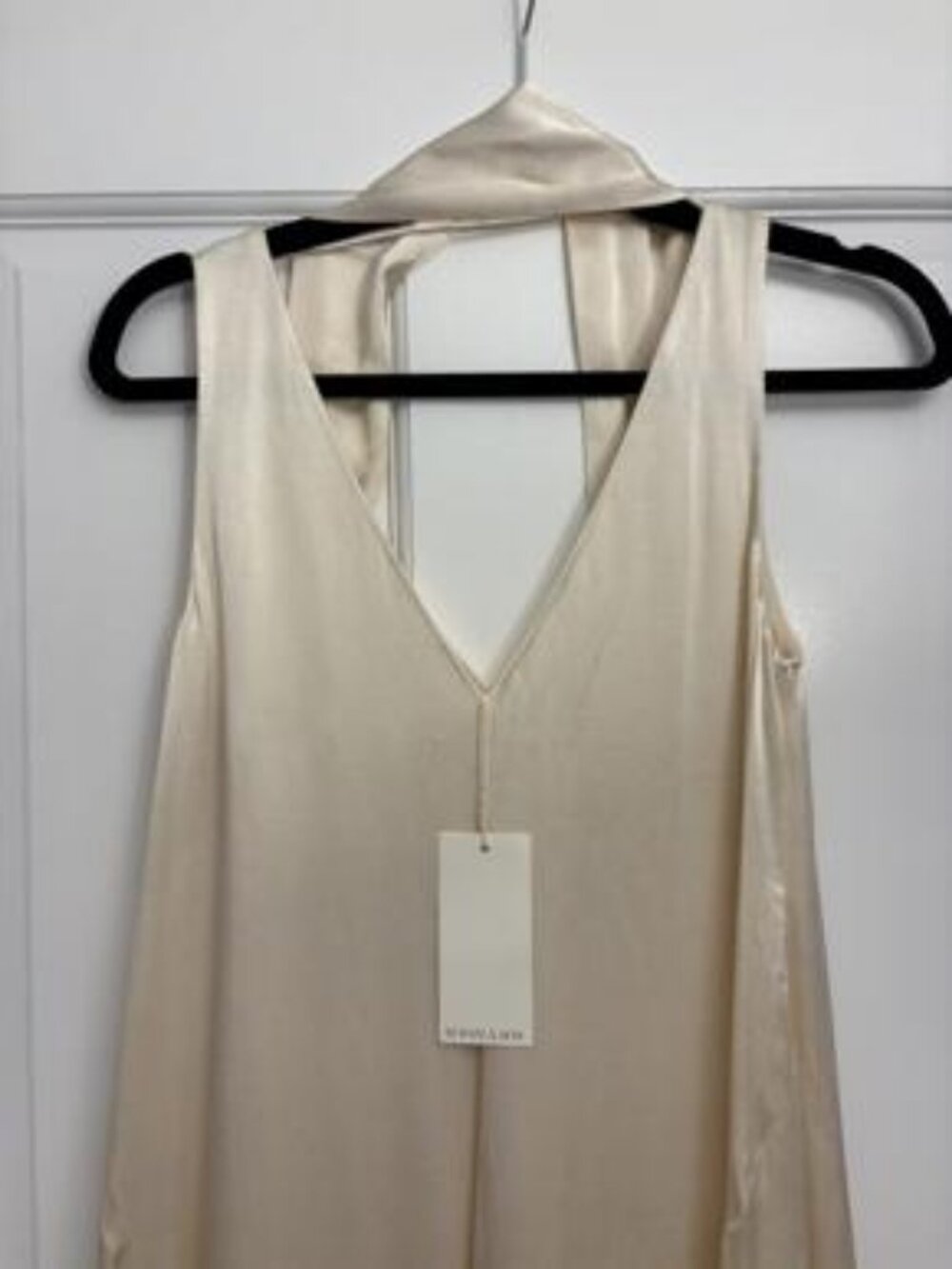 Shona Joy La Lune Scarf Panelled Maxi Dress in Cream, US 0 NWT